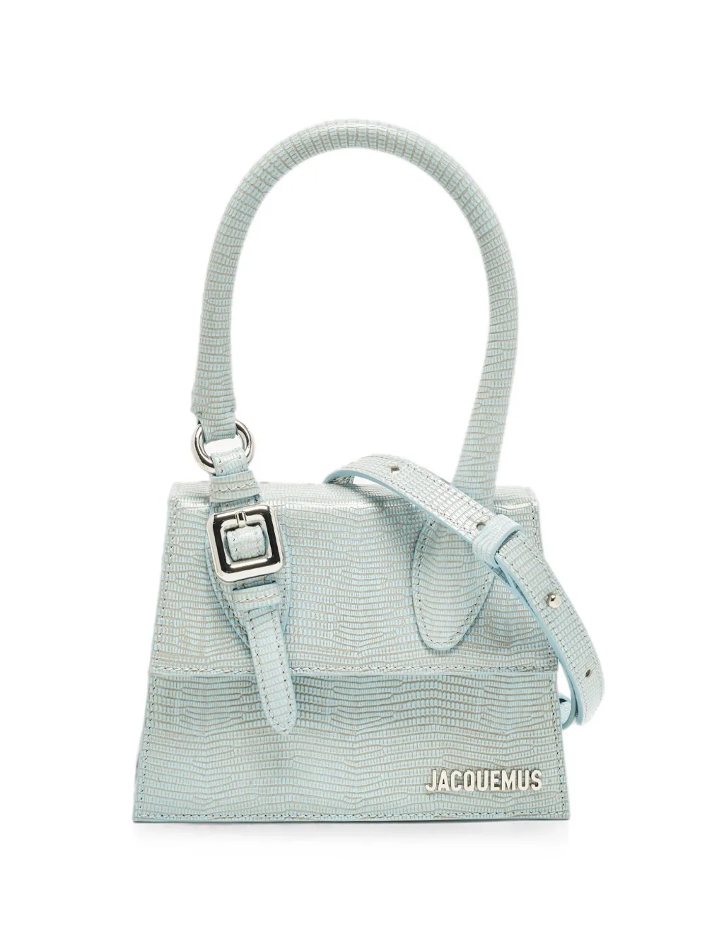 Pre-owned Jacquemus Le Chiquito Lizard-embossed Handbag In Blue