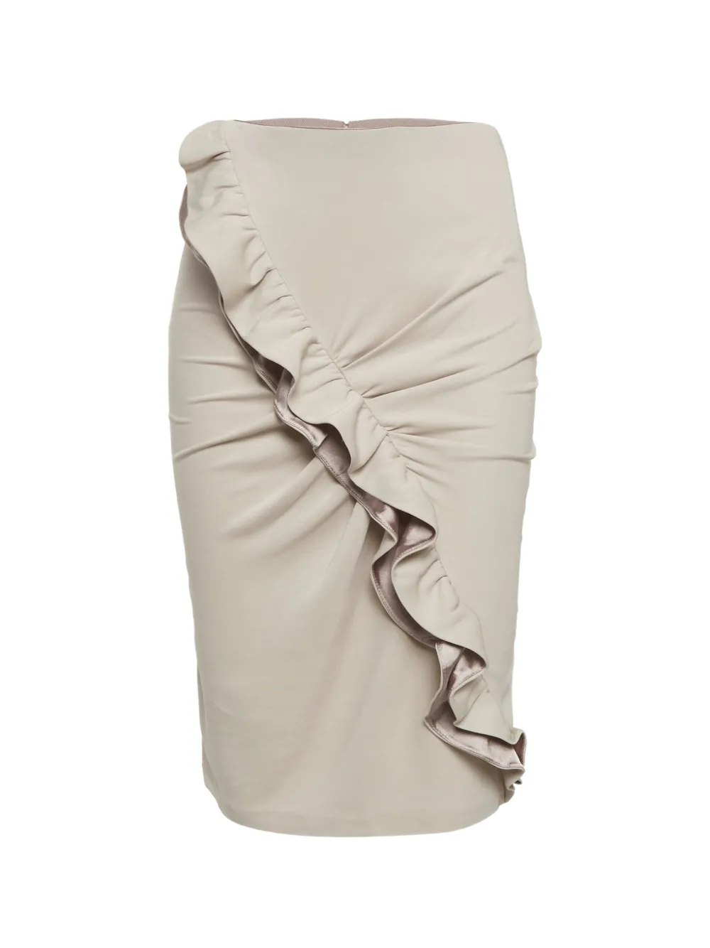Emporio Armani Pre-Owned ruffle pencil midi skirt - Toni neutri