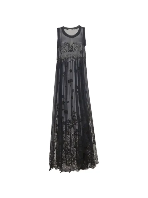 Chloé Pre-Owned embroidered chiffon maxi dress