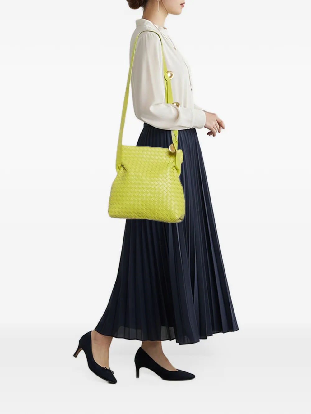 Bottega Veneta Pre-Owned BV Fold Intrecciato Schultertasche - Grün