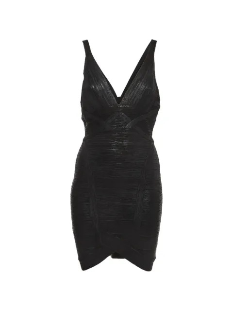 Hervé Léger Pre-Owned Bandage V-neck dress