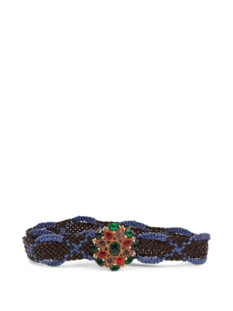 Roberto Cavalli Vintage crystal embellished woven belt