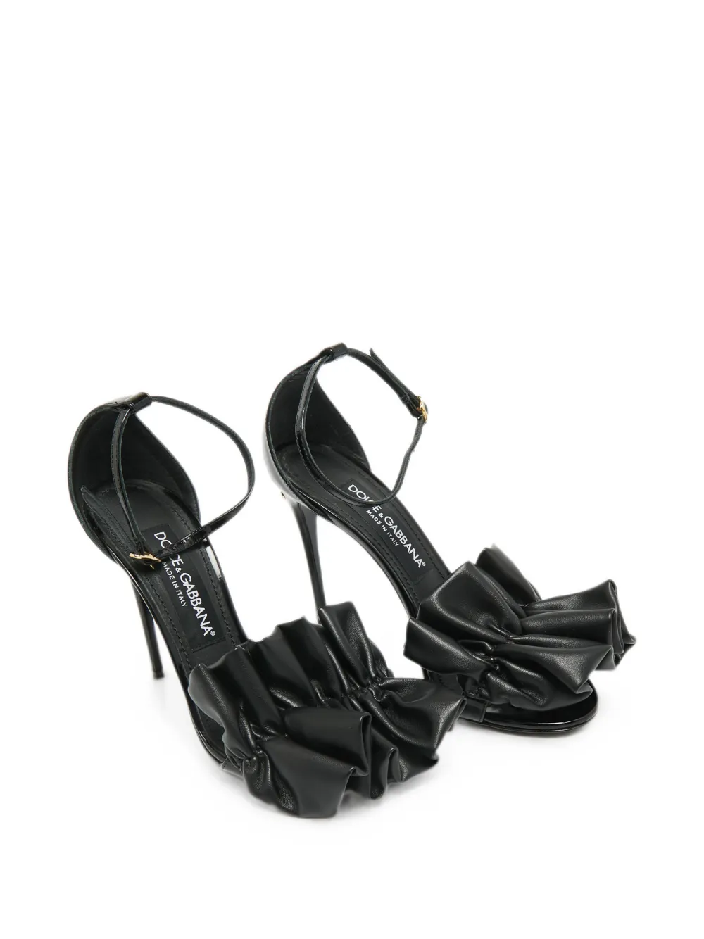 Dolce & Gabbana Pre-Owned Sandali Keira con ruches - Nero