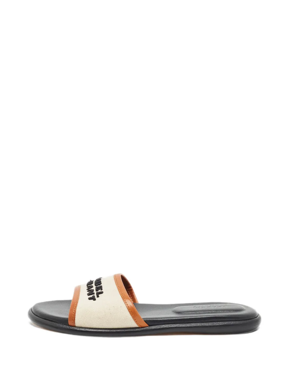 ISABEL MARANT Vikee leather-trim slides - Nude
