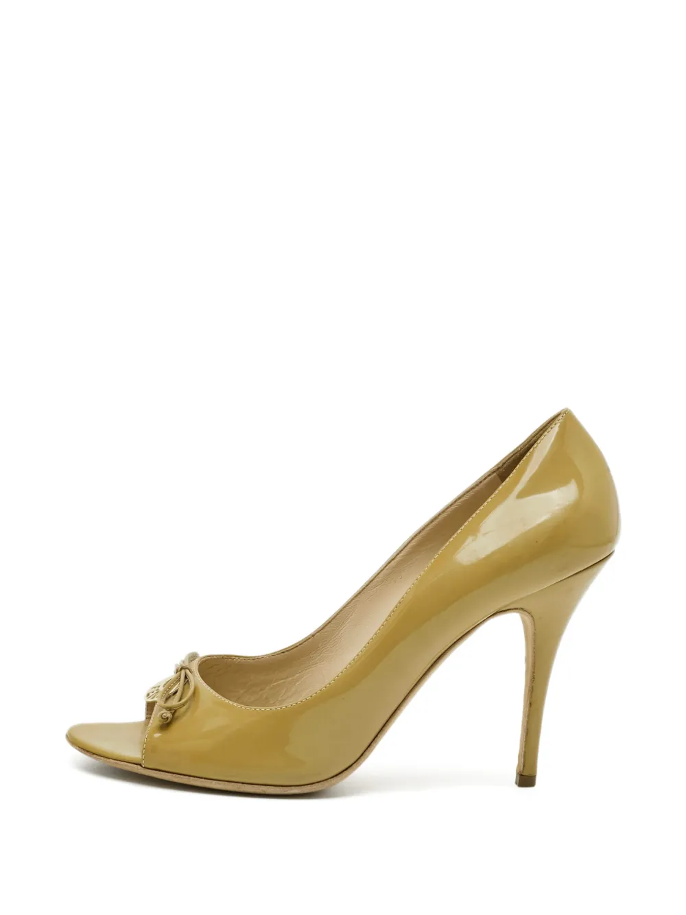 Fendi Pre-Owned logo peep-toe pumps - Nude