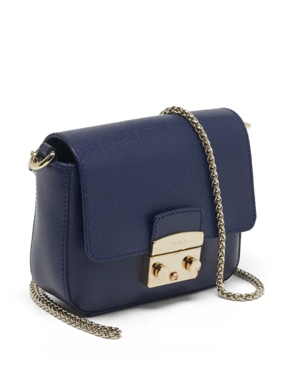 Furla Metropolis Mini Leather Crossbody Bag | Blue | FARFETCH UZ