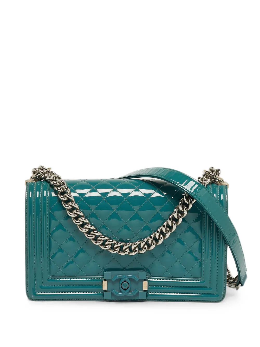 CHANEL Pre-Owned 2016-2017 medium Boy quilted leather shoulder bag - Blu