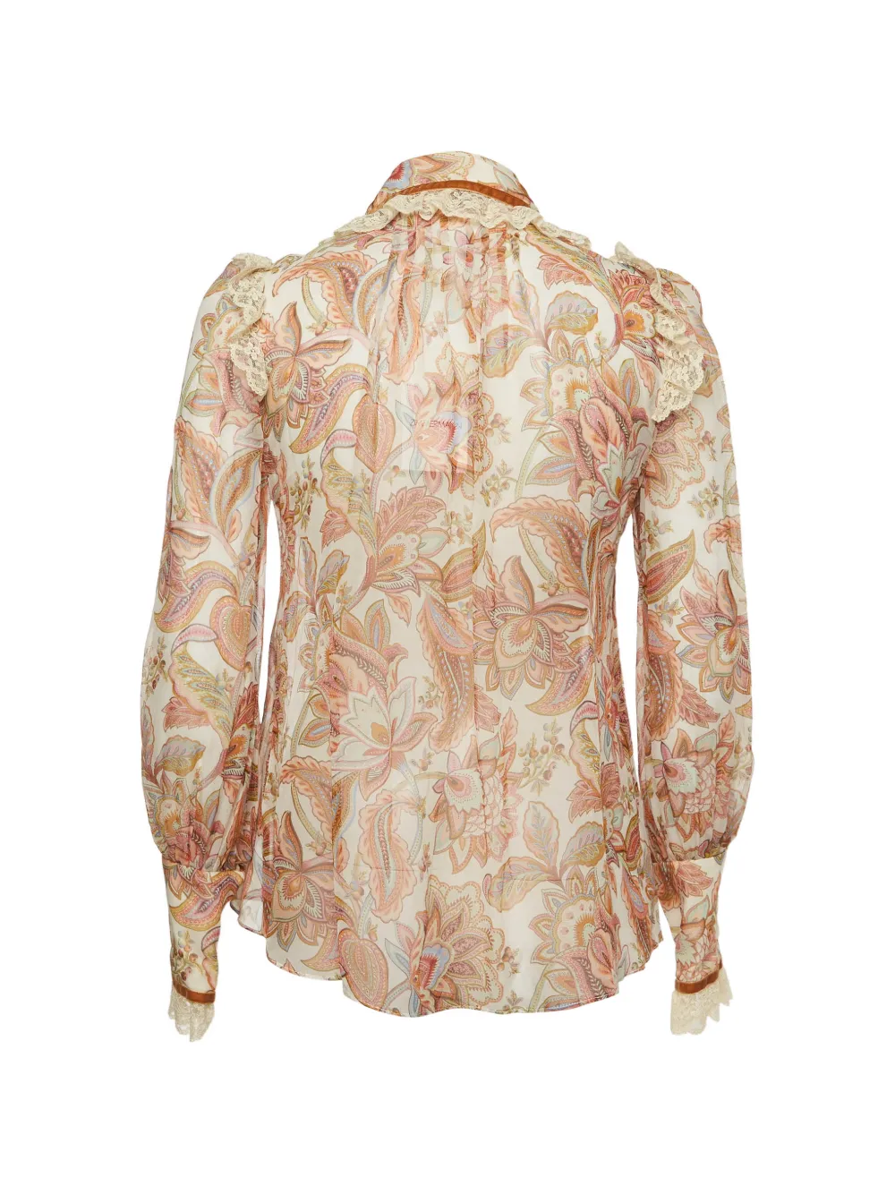 ZIMMERMANN Lucky lace floral-print blouse - Neutrals