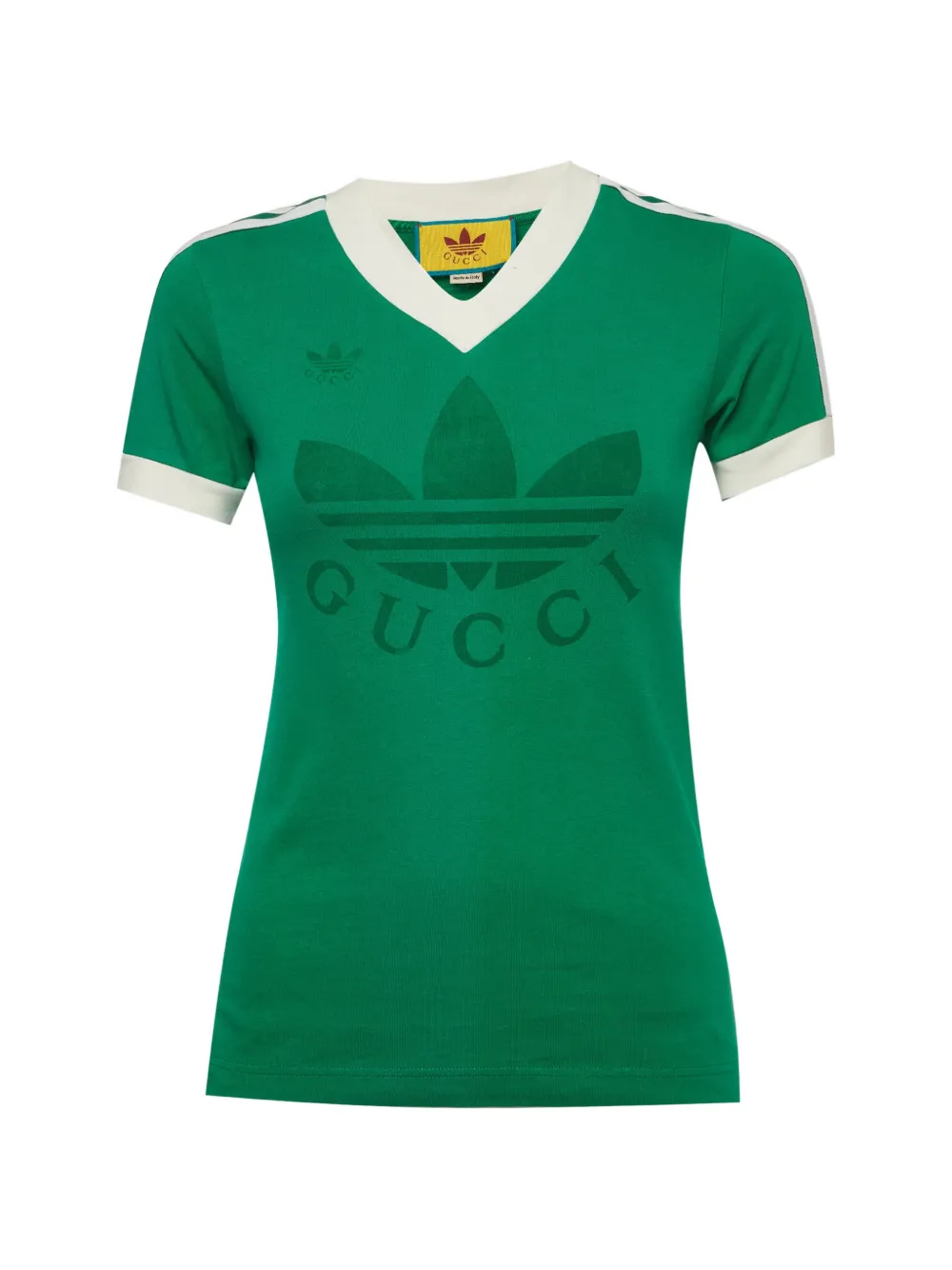 Gucci Pre-Owned T-shirt con scollo a V e logo - Verde