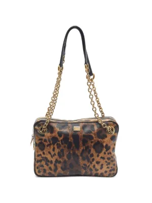 Dolce & Gabbana Pre-Owned レオパード フラップ クラッチバッグ