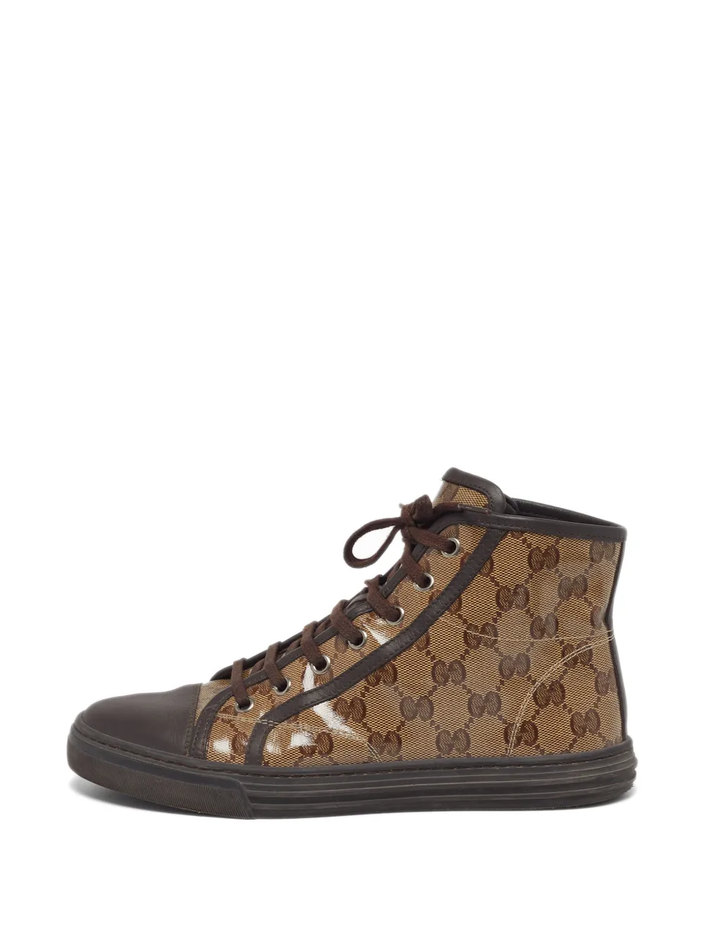 Gucci Pre-Owned Trim California high-top sneakers - Braun