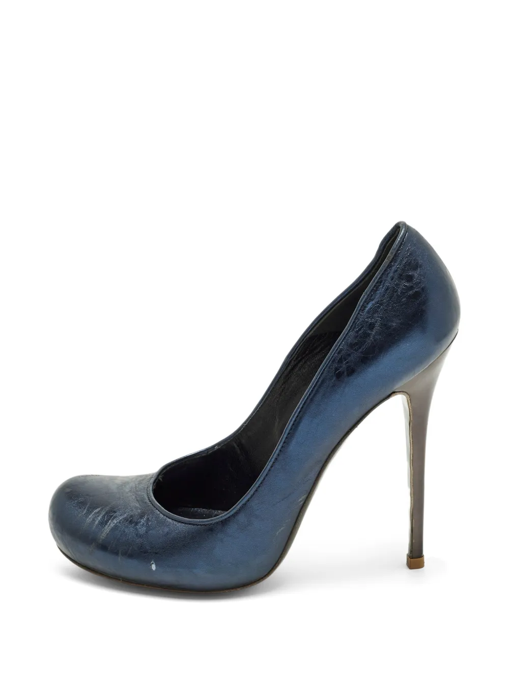 Alexander McQueen Pre-Owned metallic foil leather pumps - Blau