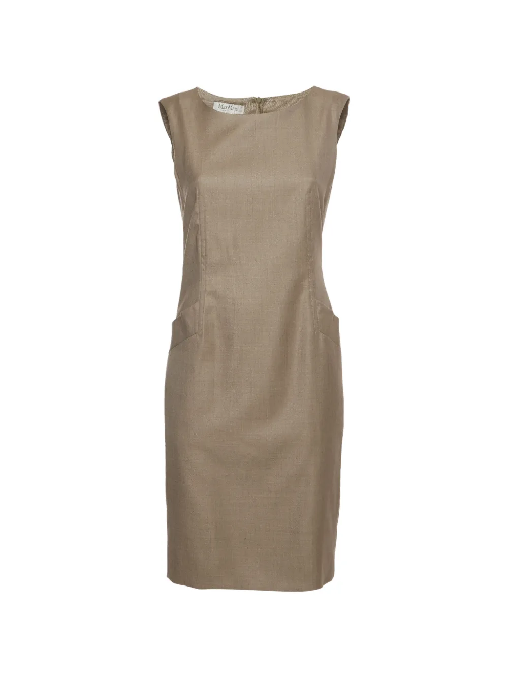 Max Mara boat-neck sleeveless mini dress - Toni neutri