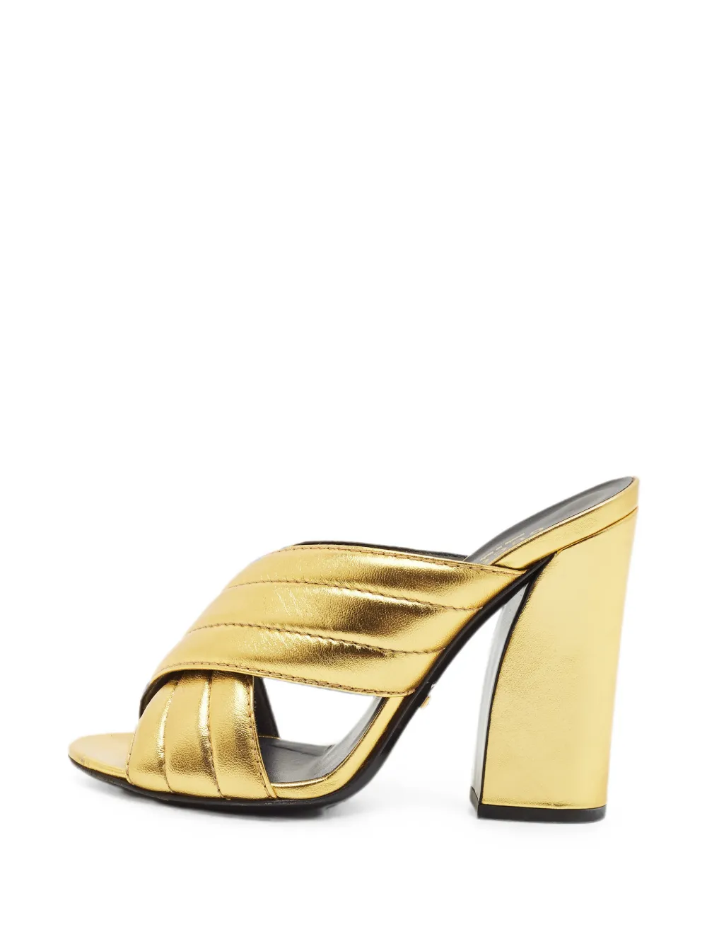 Gucci Pre-Owned Webby quilted sandals - Gold