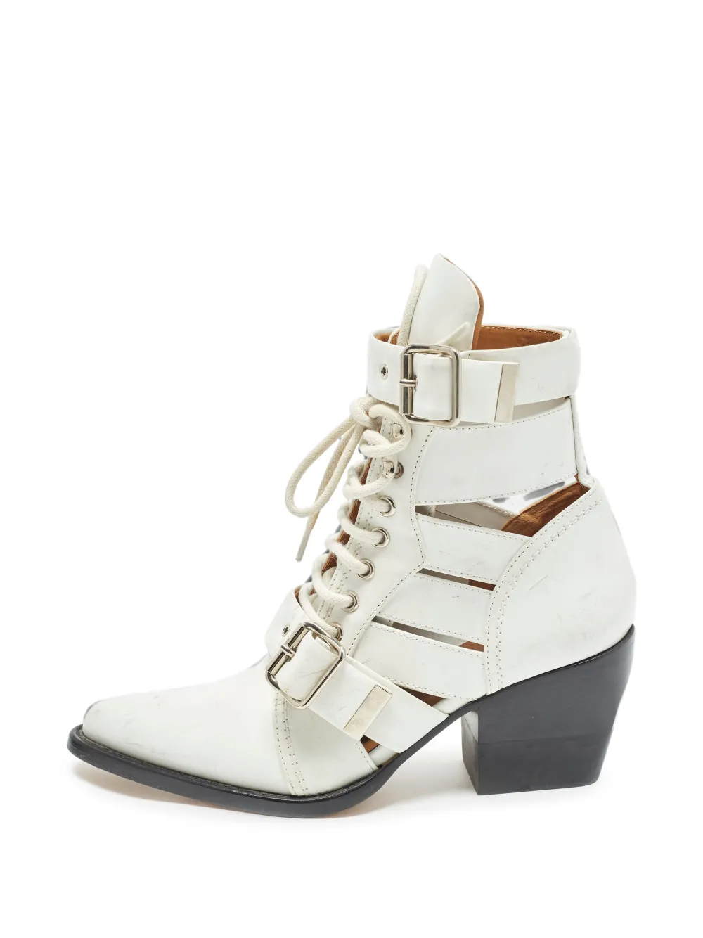 Chloé Pre-Owned Stivaletti Rylee con dettaglio cut-out - Bianco