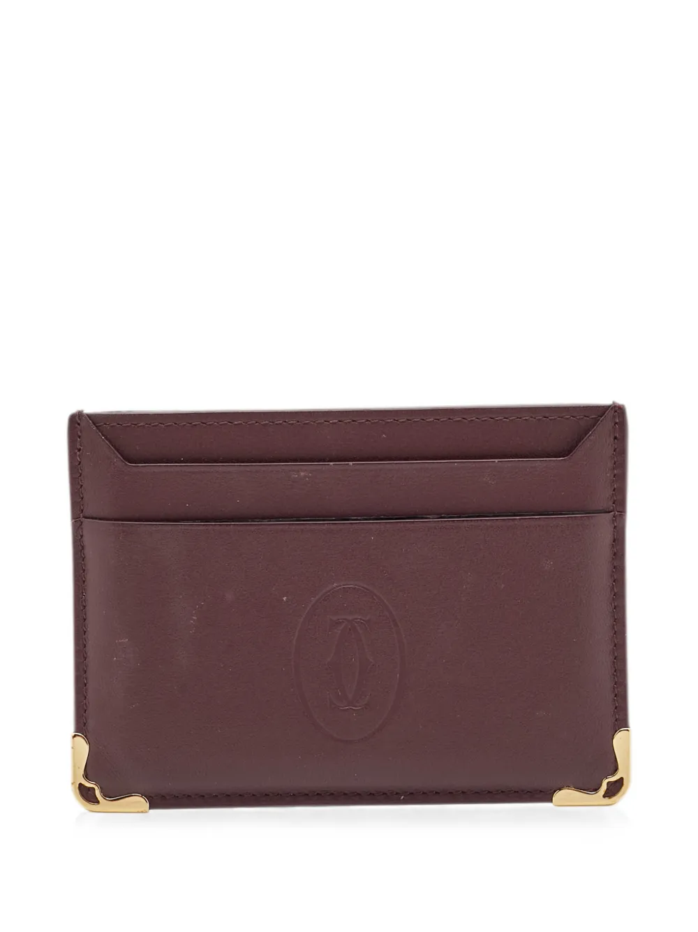 Pre-owned Cartier Must De  Leather Card Holder In Brown