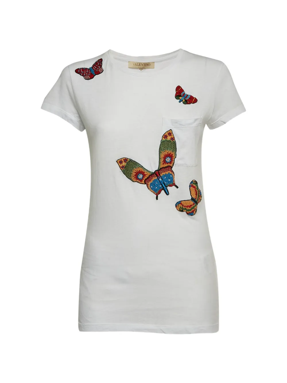 Valentino Garavani Pre-Owned butterfly-appliqué T-shirt - Bianco