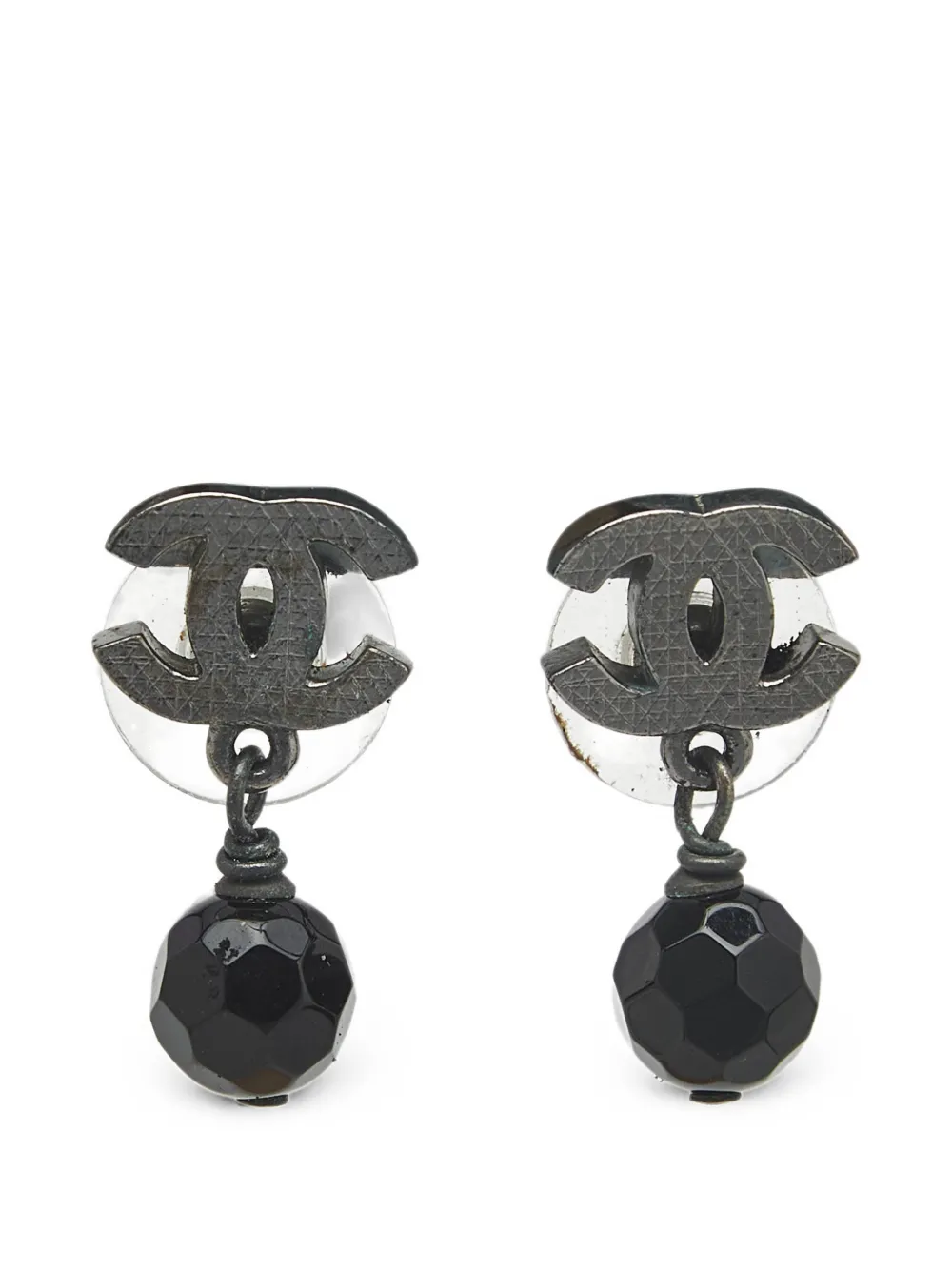 CHANEL Pre-Owned CC bead earrings - Grigio