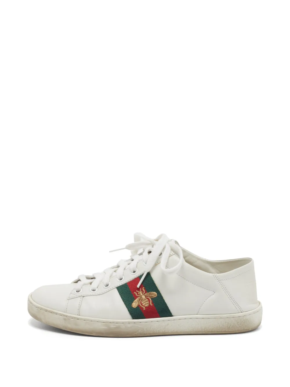 Gucci Pre-Owned Ace Sneakers mit Webstreifen - Weiß