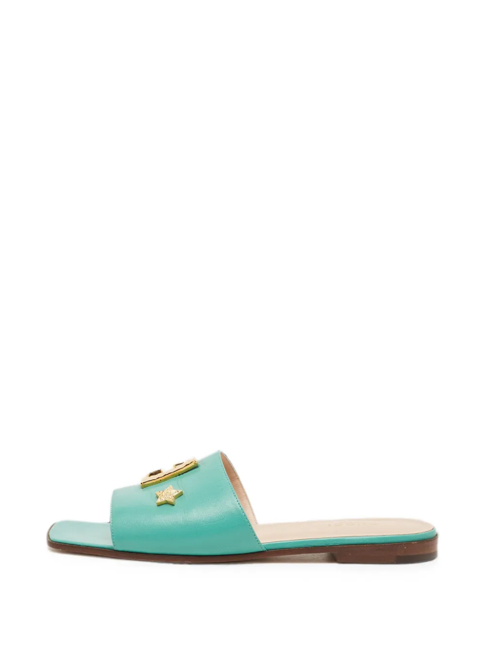 Gucci Pre-Owned Runway logo leather sandals - Grün