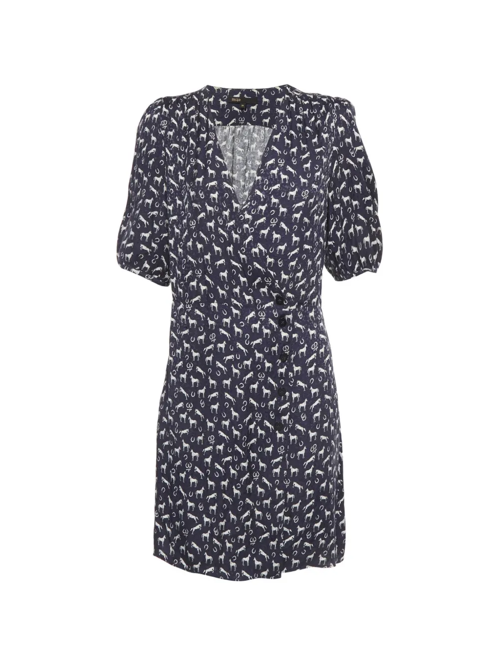 Maje horse-print midi dress - Blu