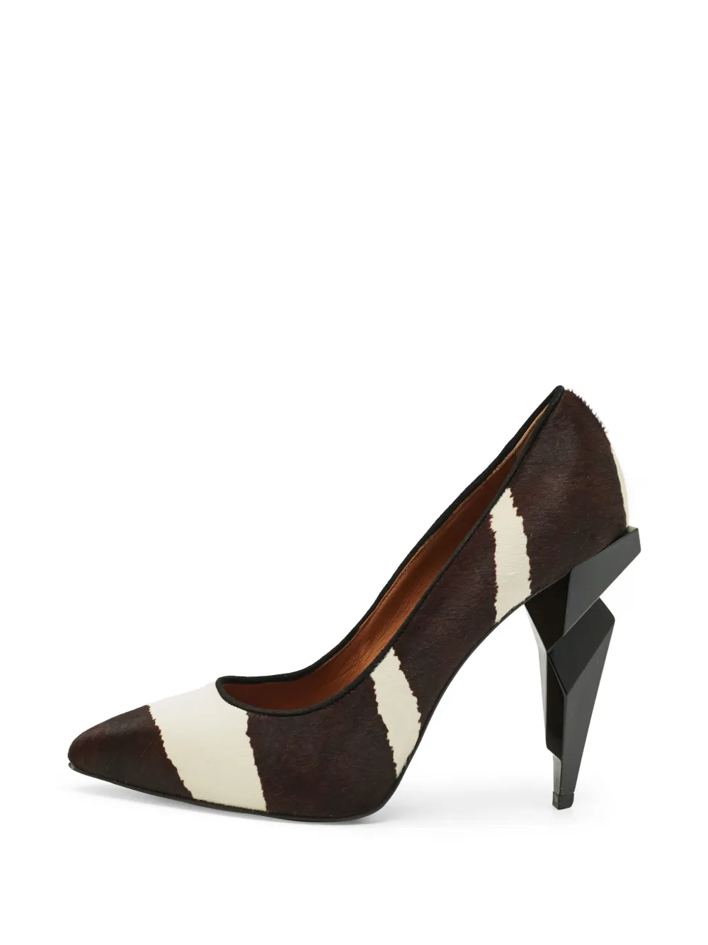 Fendi Pre-Owned zebra-print diamond-heel pumps - Braun