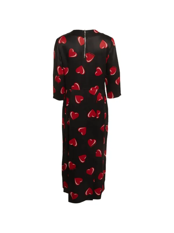 Love Moschino Midi heart-print Flared Dress | Black