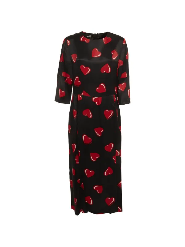 love moschino black dress Midi heart-print Flared | Style:Tunic Crewneck Long sleeves Pulls XS-4XB:XXS Move Dance Simone Asymmetric