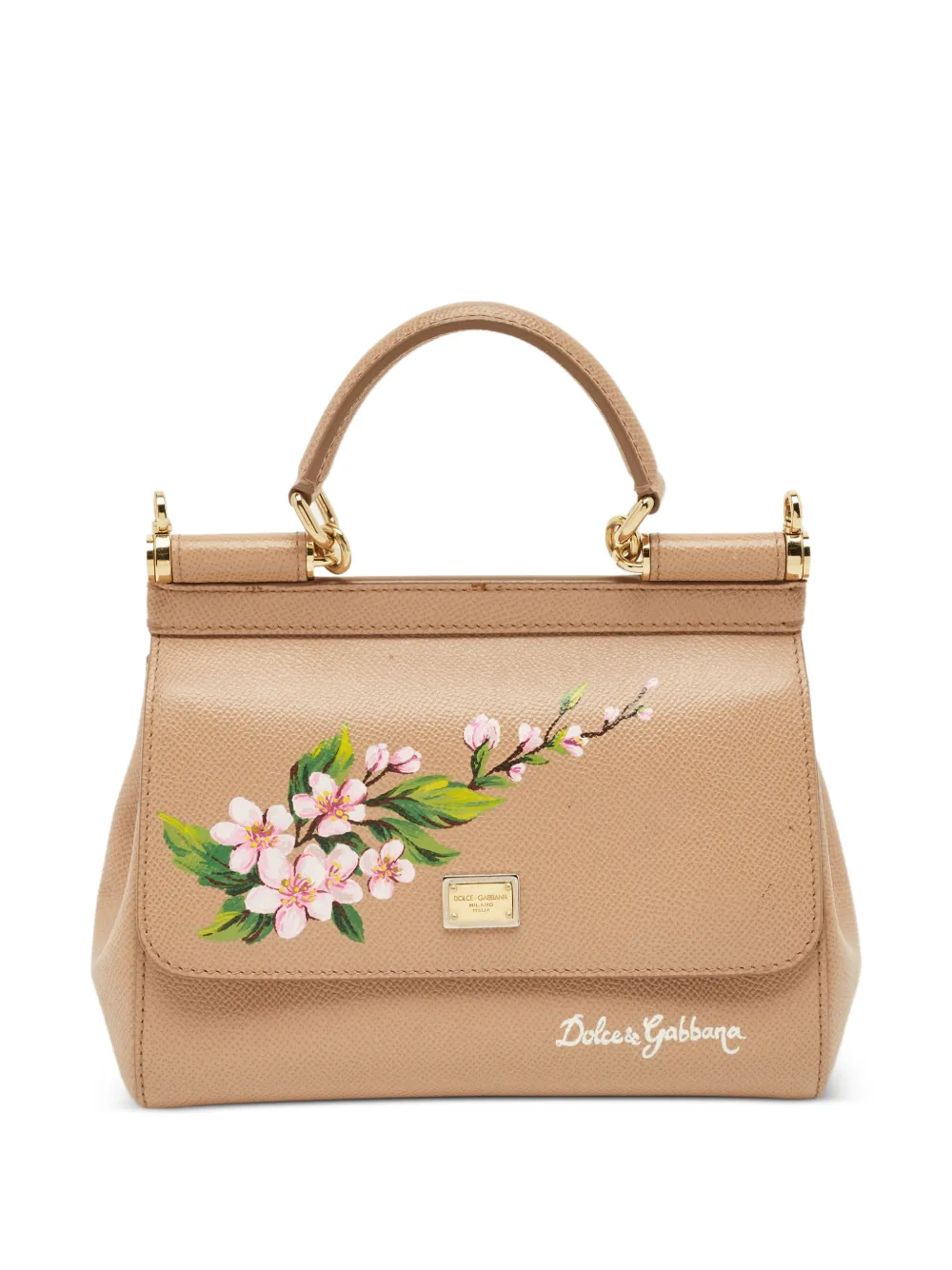 Dolce & Gabbana Pre-Owned Miss Sicily floral-print two-way handbag - Toni neutri