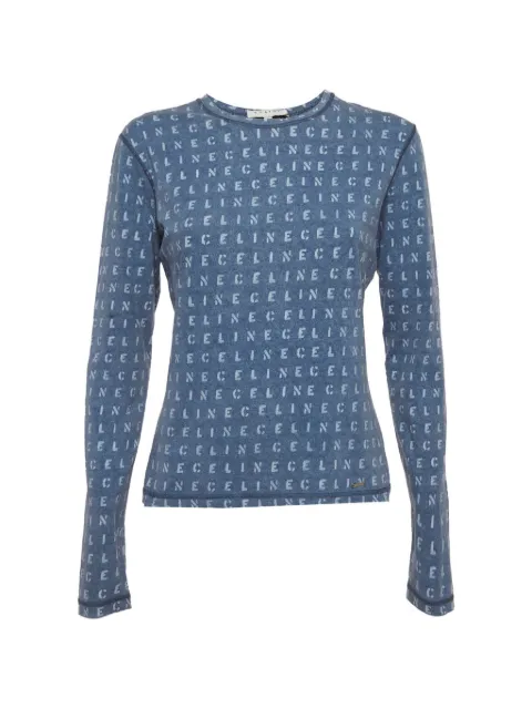 Celine Pre-Owned logo-print long-sleeve top