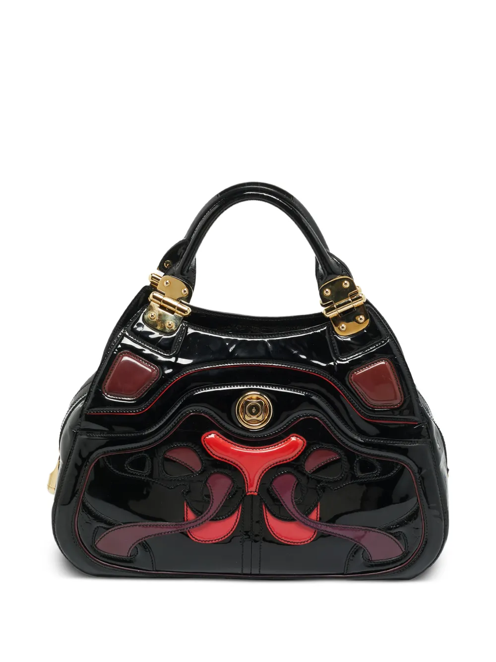 Alexander McQueen Pre-Owned Turnlock patent-leather tote bag - Nero