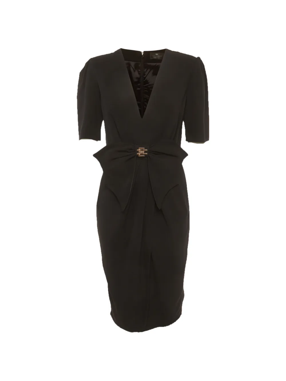 Elisabetta Franchi bow-detail crepe dress - Schwarz