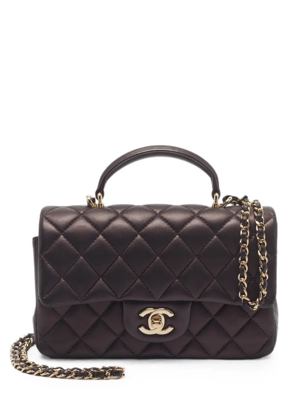 CHANEL Pre-Owned quilted CC turn-lock handbag - Braun