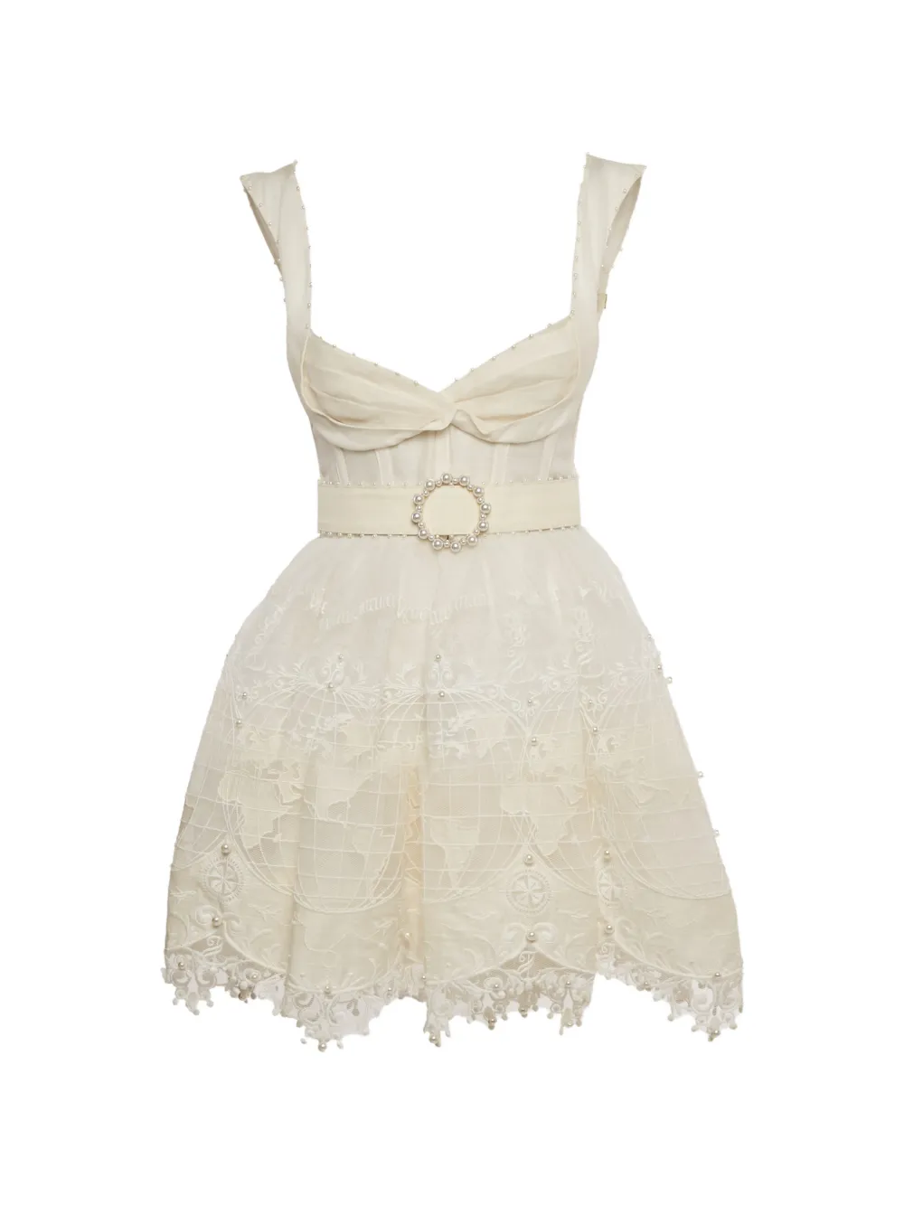 ZIMMERMANN High Tide embroidered mini dress - White