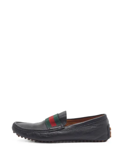 Gucci Pre-Owned Web stripe driver loafers