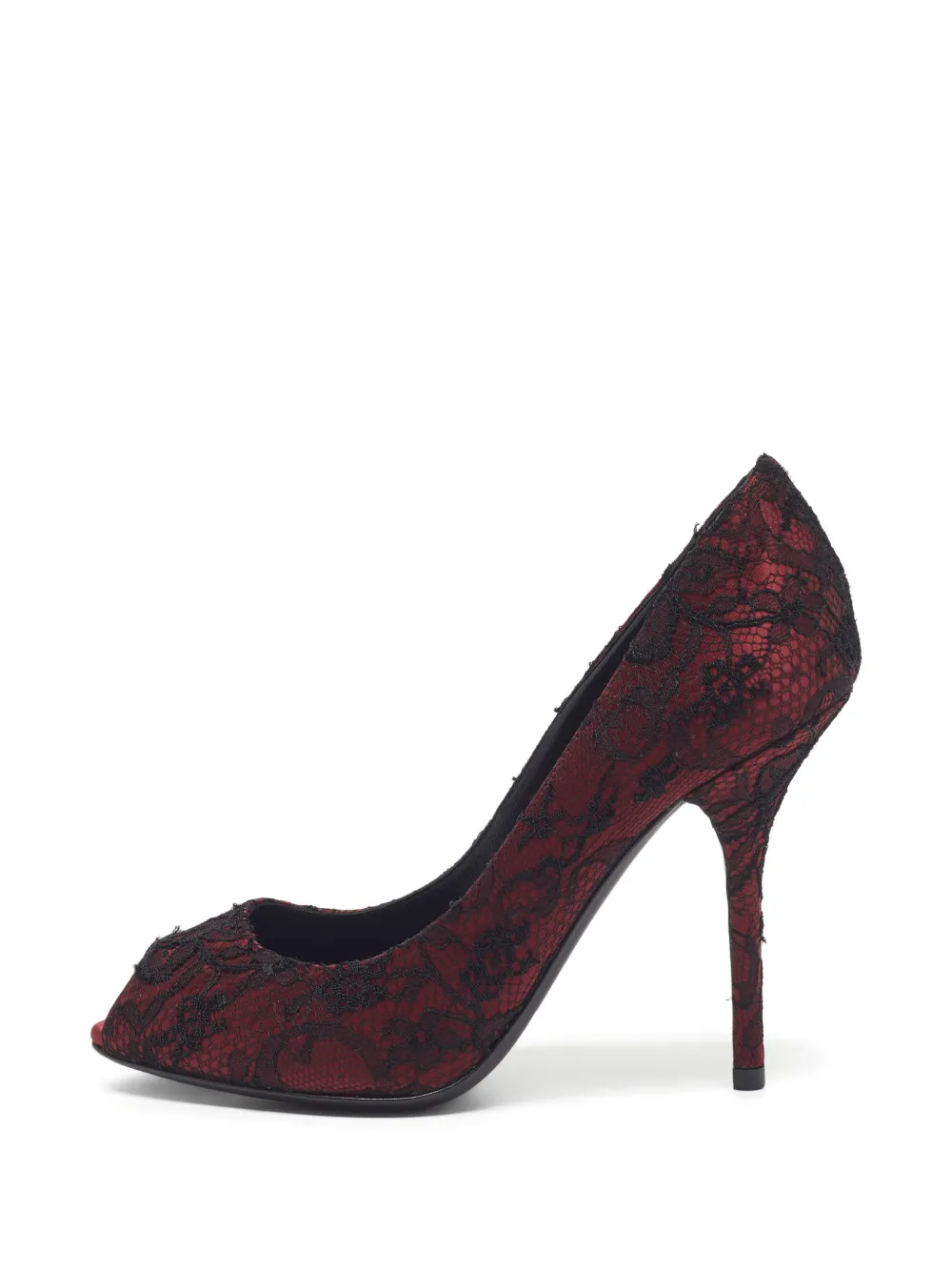 Dolce & Gabbana Pre-Owned lace peep-toe pumps - Rosso