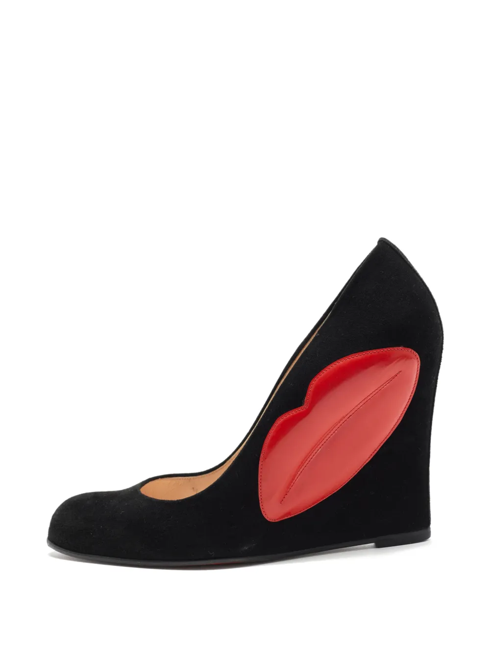 Christian Louboutin Pre-Owned Wedge-Pumps mit Lippen-Patch - Schwarz