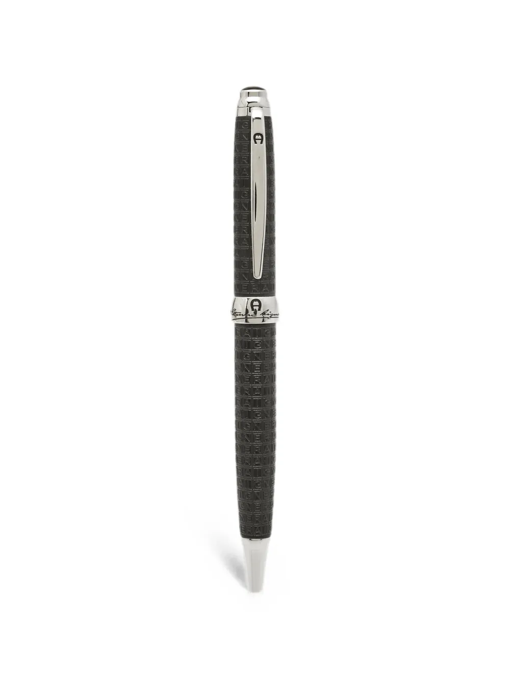 Pre-owned Aigner Vintage Resin Enamel Ballpoint Pen In Black