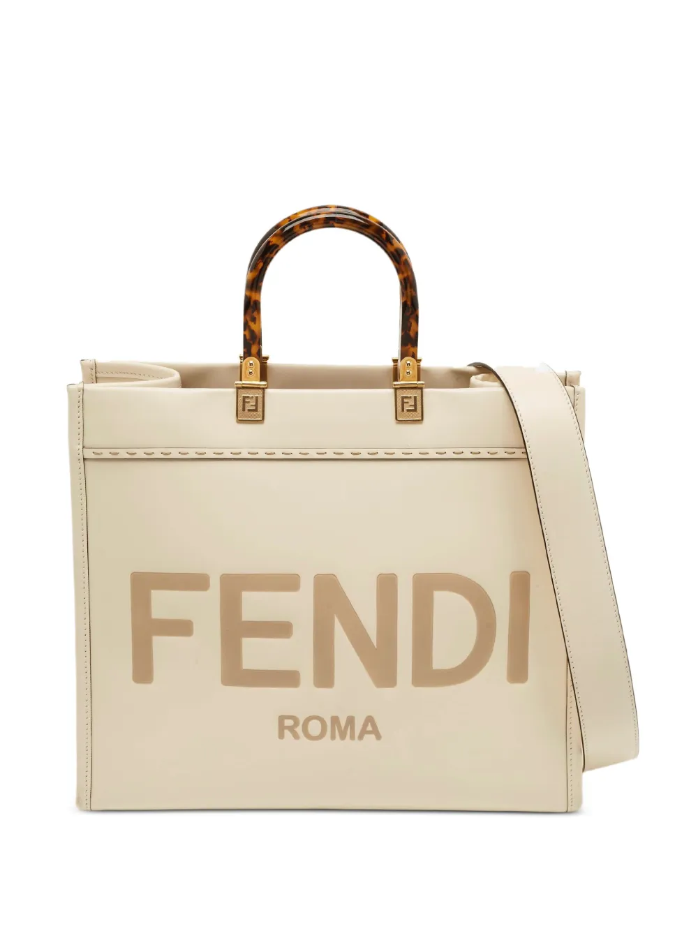 Fendi Pre-Owned 2022 medium Sunshine leather tote bag - Toni neutri