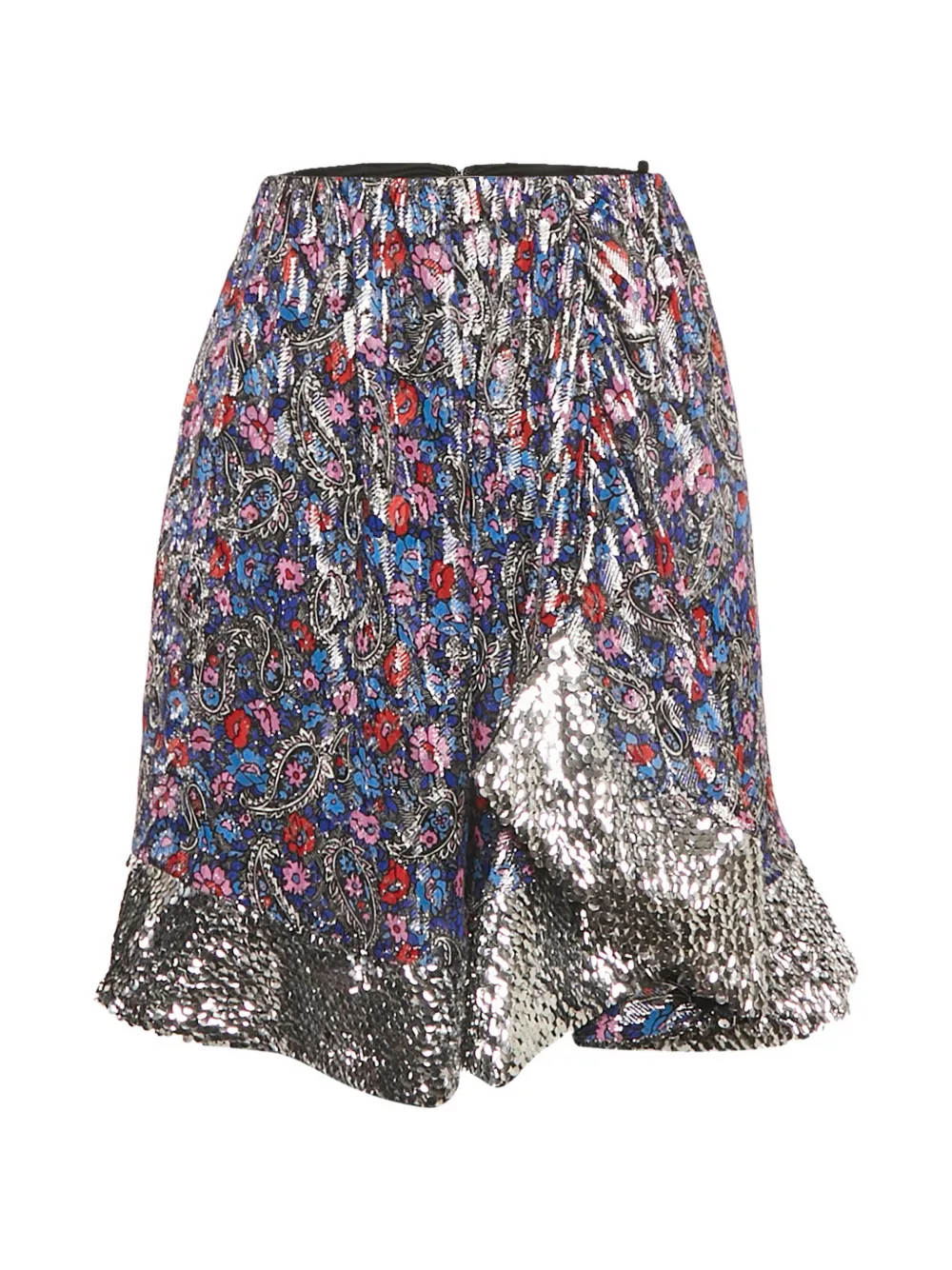 Isabel Marant Vintage sequin-trimmed brocade mini skirt - Nero