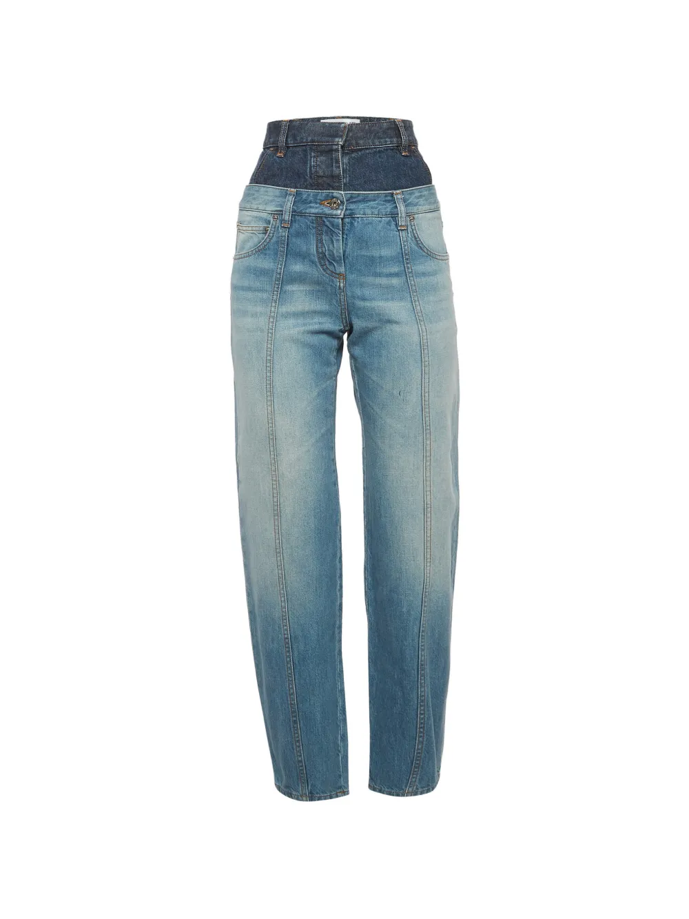 Loewe Pre-Owned high-rise panelled straight jeans - Blue