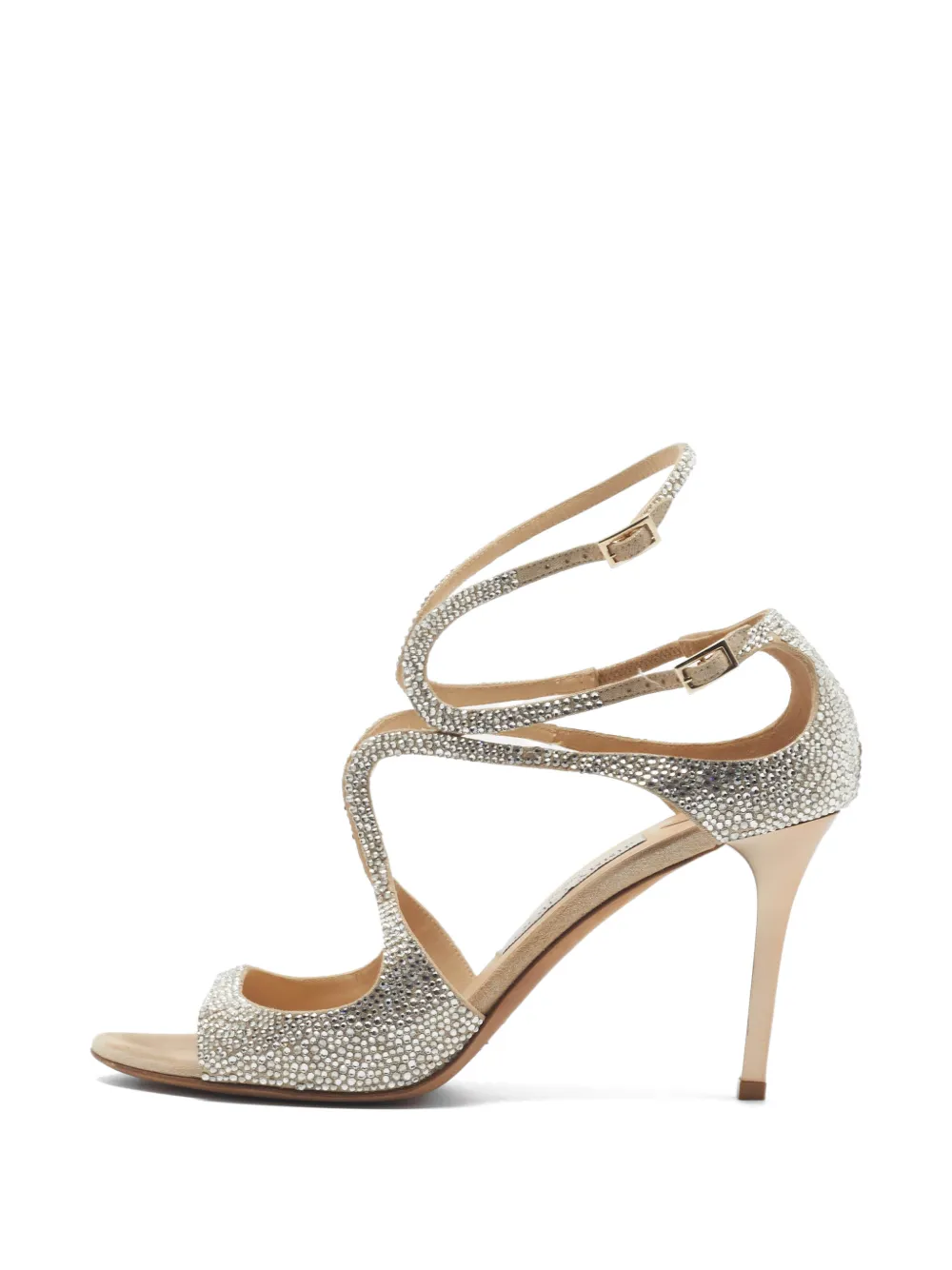 Jimmy Choo Pre-Owned Lance Sandalen mit Kristallen - Silber