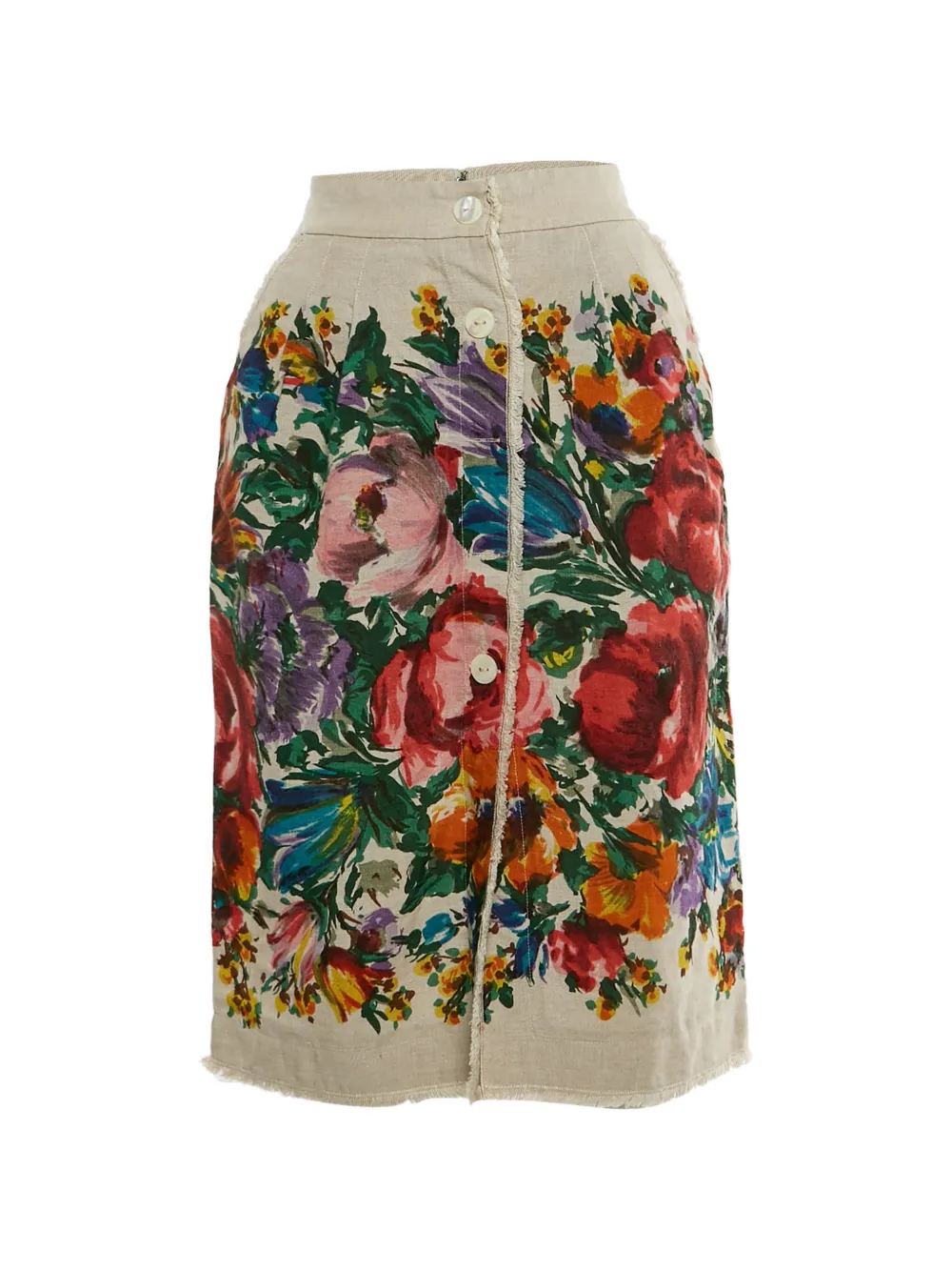 Dolce & Gabbana Pre-Owned floral-print midi skirt - Toni neutri