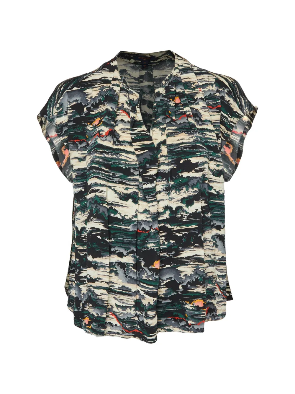 Louis Vuitton Pre-Owned printed V-neck blouse - Nero