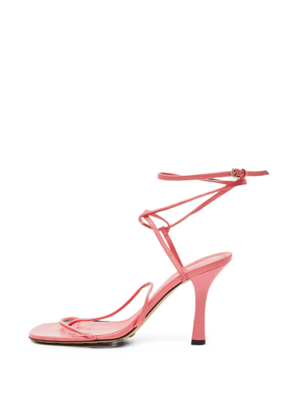Bottega Veneta Pre-Owned squared-toe ankle-strap heeled sandals - Rosa