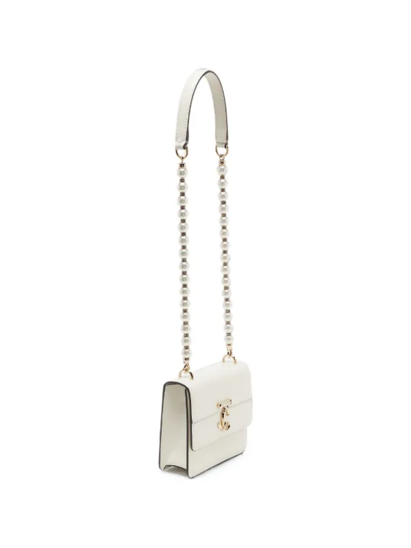 Jimmy Choo Pre-Owned Avenue Quad pearl-strap Shoulder Bag | White