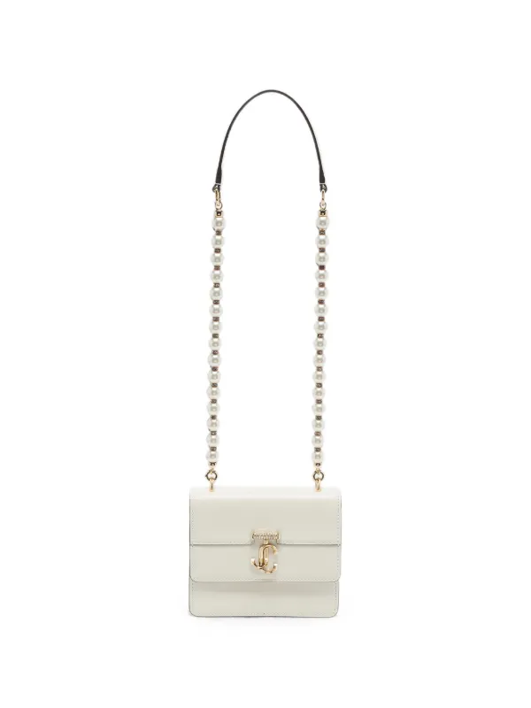 Jimmy Choo Pre-Owned Avenue Quad pearl-strap Shoulder Bag | White