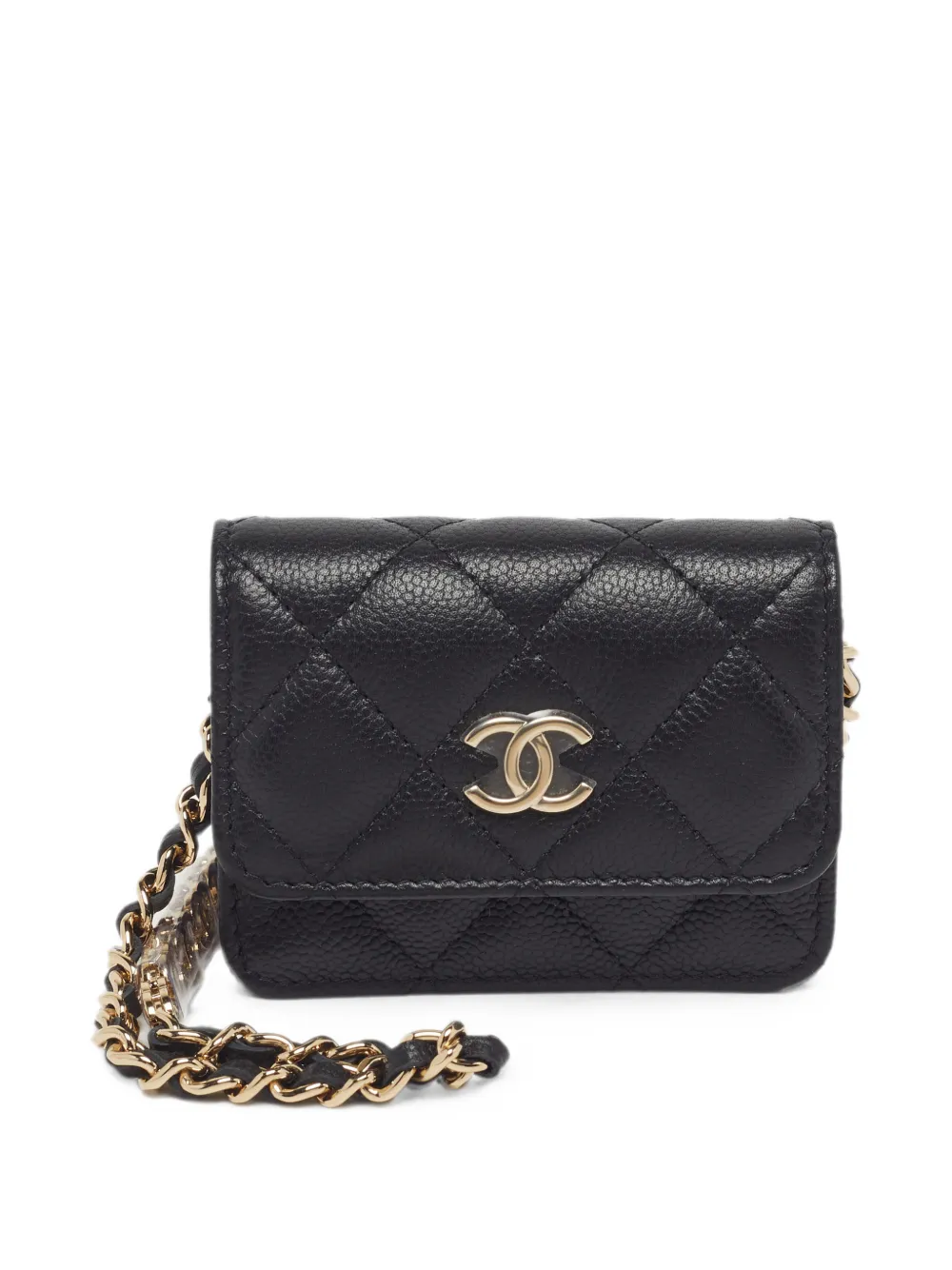 CHANEL Pre-Owned 2021 quilted wallet on chain - Nero
