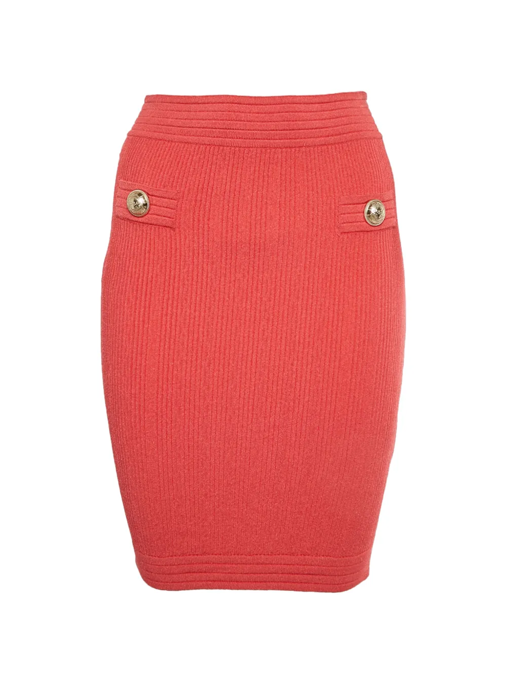 Balmain Pre-Owned ribbed pencil skirt - Rot