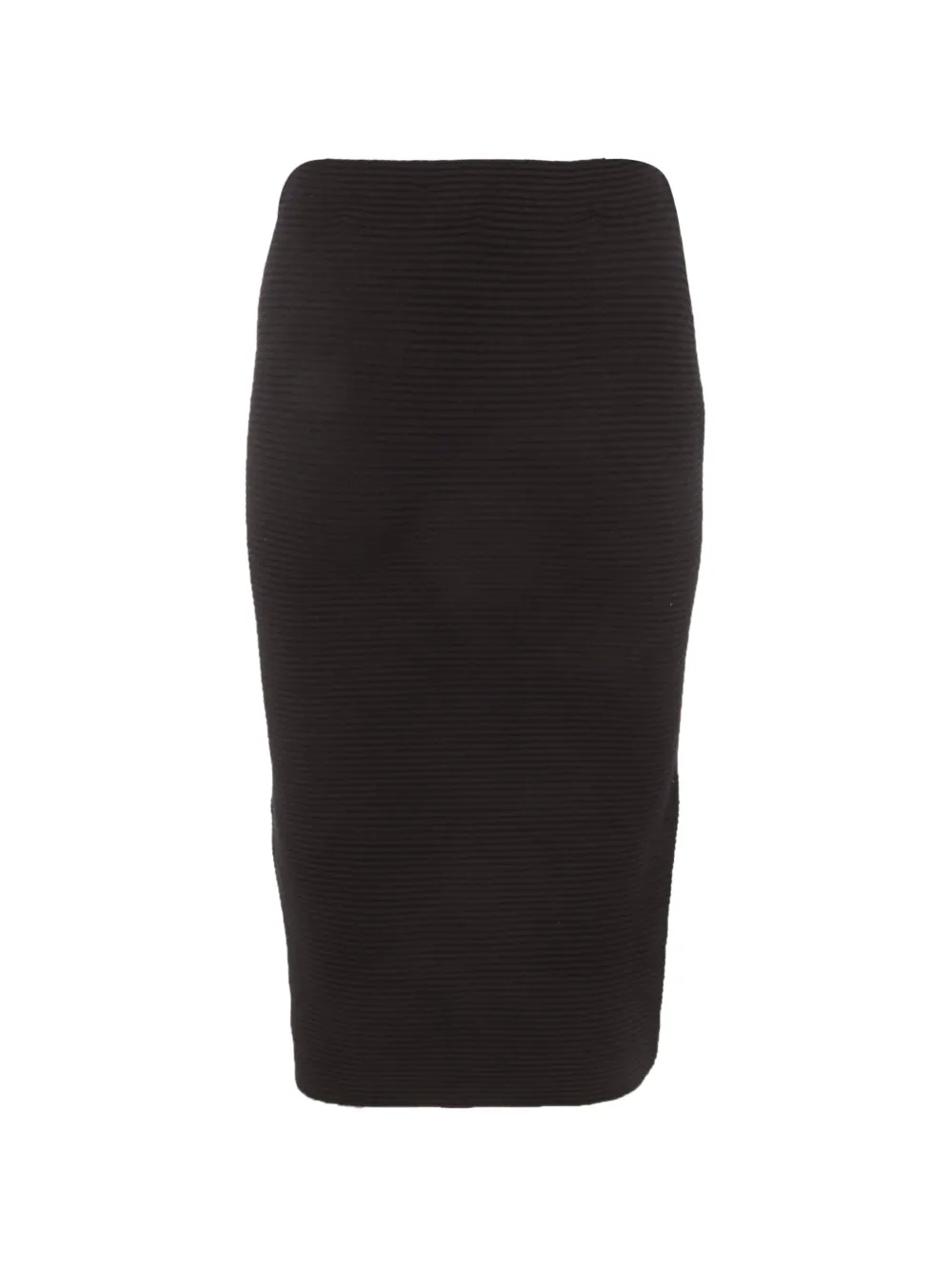 Emporio Armani Pre-Owned ribbed midi skirt - Nero